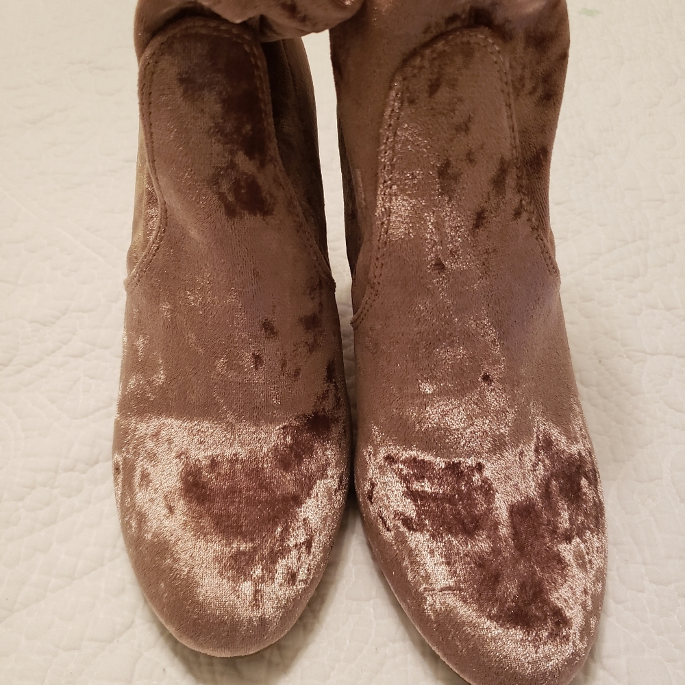 Blush velvet boots, size 7.5, worn twice